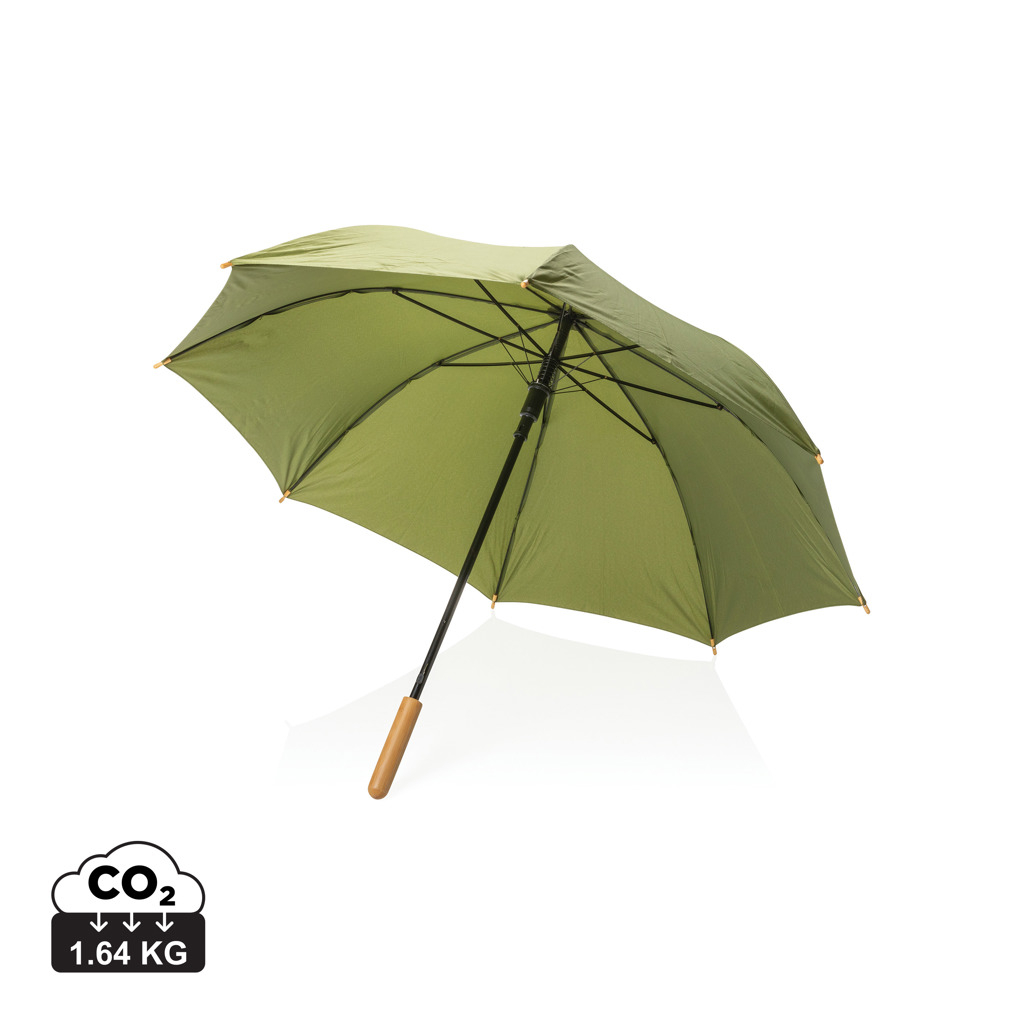 Parapluie rPET et bambou personnalisé Impact Vert 